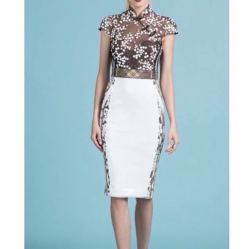 NWT Anthropologie Byron Lars Blooming Sequined Jasmine Column Dress size 0